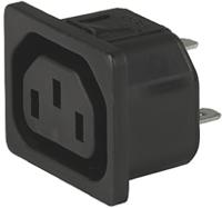 66004315 Schurter C13 Snap-In IEC Connector Socket, 15A, 250 V
