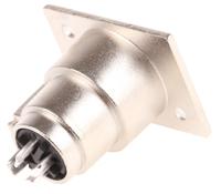 548-9105 RS PRO Panel Mount XLR Connector, Female, 3 Way, Silver Plating