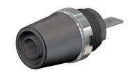 233110-21 Staubli Black Socket Banana Socket, 4 mm Connector, M4 Thread Termination, 20A, 1kV, Nickel Plating
