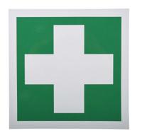 763-1894 RS PRO Vinyl Green/White First Aid Label, H150 mm W150mm