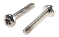 528-794 RS PRO Pozi M3.5 Pan A2 304 Stainless Steel Machine Screws DIN 7985 x 20.0mm