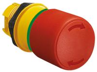 lpcb6634 Lovato Platinum Series Twist Release Emergency Stop Push Button, 22mm Cutout, IP66, IP67, IP69K