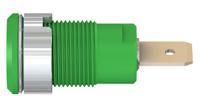 233060-25 Staubli Green Female Banana Socket, 4 mm Connector, Tab Termination, 32A, 1000V, Gold Plating