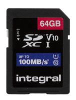 insdx64g-100v10 Integral Memory 64 GB SDXC SD Card, Class 10, UHS-1 U1