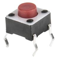 1825910-7 TE Connectivity Red Button Tactile Switch, SPST 50 mA @ 24 V dc 1.4mm Surface Mount
