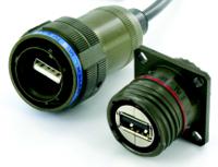 usbftv7pe1g Amphenol Socapex Straight, Jam Nut, Socket Type A 2.0 IP68 USB Connector