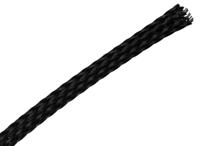 251-0827 RS PRO Expandable Braided PET Black Cable Sleeve, 5mm Diameter, 100m Length