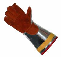 l16-516-v Liscombe Brontoguard Brown Leather Work Gloves, Size 9