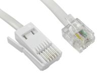 266-2460 RS PRO Male RJ11 to Male BT Telephone Cable, White Sheath, 3m