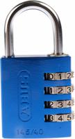 14540-blue ABUS 145/40 Combination Weatherproof Aluminium, Steel Safety Padlock, 6mm Shackle, 40mm Body