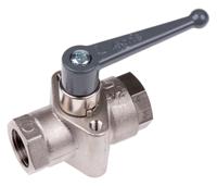 6402-13-21 Legris Brass 2 Way, Ball Valve, Threaded, BSPP 1/2in