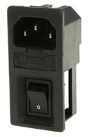 811-7229 RS PRO C14 Snap-In IEC Connector Male, 6A, 250 V, Fuse Size 5 x 20mm