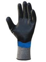 s-tex-377-7 Showa STEX 337 Blue Polyester, Stainless Steel Cut Resistant Work Gloves, Size 7, Nitrile Foam Coating