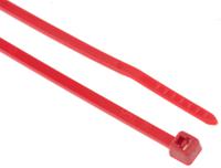 111-01812-t18r-pa66-rd HellermannTyton Cable Tie, 100mm x 2.5 mm, Red Polyamide 6.6 (PA66), Pk-100