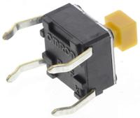 b3f-1052 Omron Yellow Plunger Tactile Switch, SPST 50 mA @ 24 V dc 3mm Through Hole
