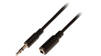 cagl22050bk10 Nedis Male 3.5mm Stereo Jack to Female 3.5mm Stereo Jack Aux Cable, Black, 1m CAGL22050BK10