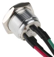 175-8530 RS PRO Illuminated Push Button Switch, Momentary, Panel Mount, 16mm Cutout, SPST, Red LED, 36V dc, IP67