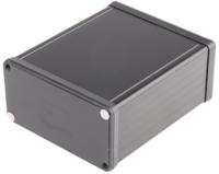 1455n1201bk Hammond 1455 Series Black Aluminium Enclosure, IP54, Black Lid, 120 x 103 x 53mm