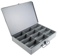 303-4646 Durham 12 Cell Grey Steel Compartment Box, 50mm x 339mm x 234mm