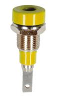 230060-24 Staubli Yellow Female Banana Socket, 2mm Connector, Tab Termination, 10A, 30 V, 60V dc, Silver Plating