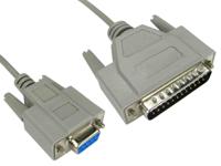 195-4278 RS PRO Female 9 Pin D-sub to Male 25 Pin D-sub Serial Cable, 2m PVC