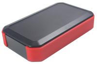 wh145-33-m2-br Takachi Electric Industrial WH Series Black, Red ABS Handheld Enclosure, Integral Battery Compartment, 88 x 146 x 33mm