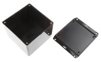 1591vflbk Hammond 1591 Series Black Flame Retardant ABS Enclosure, IP54, Flanged, Black Lid, 120 x 120 x 94mm