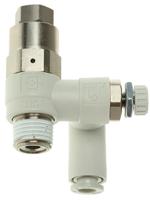 asp430f-02-06s SMC ASP Series Threaded Flow Regulator, R 1/4 Male Inlet Port x 6mm Tube Outlet Port