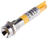 211-077 RS PRO Yellow Panel Mount Indicator, 110V ac, 8mm Mounting Hole Size, Solder Tab Termination