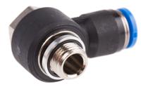 qslv-g18-6 Festo QS Series Elbow Threaded Adaptor, G 1/8 Male to Push In 6 mm, Threaded-to-Tube Connection Style, 186138