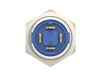 av1210e124r04 TE Connectivity AV12 Series Illuminated Push Button Switch, Momentary, Threaded, 9mm Cutout, SPST, White LED, 24V, IP67