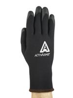 97631100 Ansell ActivArmr Black Acrylic Work Gloves, Size 10, Polyvinyl Chloride Coating