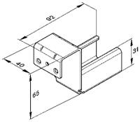 3842538372 Bosch Rexroth Rail Holder With Stop, 92mm Length x 40mm Width x 65mm Height