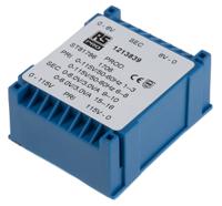 121-3839 RS PRO 2 x 6V ac 2 Output PCB Mount PCB Transformer, 6VA