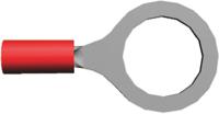 328975 TE Connectivity, PIDG Insulated Ring Terminal, M12 Stud Size, 0.26mm² to 1.65mm² Wire Size, Red