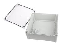 pc-2828-13-t-enclosure Fibox SOLID PC Series Grey Polycarbonate Enclosure, IP67, Transparent Lid, 278 x 278 x 130mm