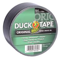 222227 DUCK TAPE Duck Tape  Duct Tape, 25m x 50mm, Black, Gloss Finish