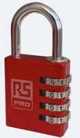 196-3972 RS PRO Combination Aluminium Combination Padlock, 6mm Shackle, 40mm Body