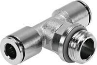 npqh-t-g14-q12-p10 Festo NPQH Series Tee Threaded Adaptor, Push In 12 mm to Push In 12 mm, Threaded-to-Tube Connection Style, 578398