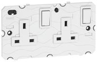 5-721-49 Legrand Arteor White 2 Gang Plug Socket, 13A, Type G - British, Indoor Use