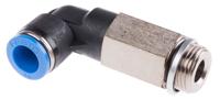 qsll-g38-10 Festo QS Series Elbow Threaded Adaptor, G 3/8 Male to Push In 10 mm, Threaded-to-Tube Connection Style, 186134