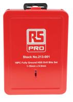 213-001 RS PRO 19-Piece Twist Drill Bit Set for Metal, 10mm Max, 1mm Min, HSS Bits