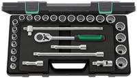 96031407 STAHLWILLE 28-Piece Metric 1/2 in Standard Socket Set with Ratchet, 12 point
