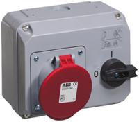 2cma167727r1000-463mhs6 Amphenol Industrial Right Angle Switchable IP44 Industrial Interlock Socket 3PN+E, Earthing Position 6h, 63A, 415 V
