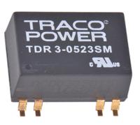 tdr-3-0523sm TRACOPOWER TDR 3SM DC-DC Converter, ±15V dc/ ±100mA Output, 4.5 → 9 V dc Input, 3W, Surface Mount, +85°C Max