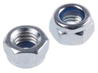 122-4371 RS PRO, Bright Zinc Plated Steel Lock Nut, DIN 985, M5