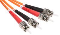 535-7301 RS PRO ST to ST Duplex Multi Mode OM2 Fibre Optic Cable, 50/125μm, Orange, 5m