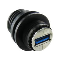 usb3ftv7agf312 Amphenol Socapex Straight, Jam Nut, Socket- Single Port Type A 3.2 Gen 1 IP68 USB Connector
