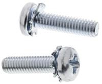 278-708 RS PRO M4 x 16mm Zinc Plated Steel Pan Head Sems Screw, External Tooth Washer