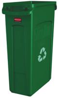 fg354007grn Rubbermaid Commercial Products Slim Jim 23gal Green Polypropylene Waste Bin